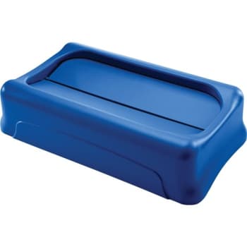 Image for Rubbermaid Slim Jim Swing Trash Can Lid (Blue) (4-Pack) from HD Supply