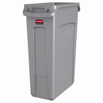 Image for Rubbermaid Commercial Slim Jim 23 Gal. Rectangular Trash Can, Vented, Gray, 4-Pack from HD Supply