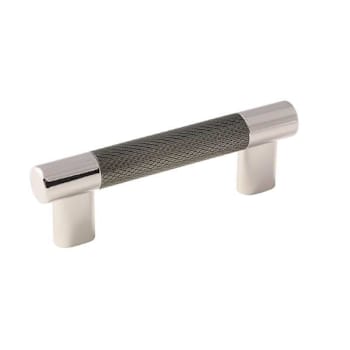 Amerock Esquire 3in And 3-3/4 In, 76mm 96 Mm Polish Nickel/Gunmetal Cabinet Pull