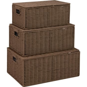 Image for Honey-Can-Do Parchment Cord Basket Package Of 3 from HD Supply