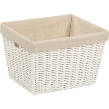 Image for Honey-Can-Do Parchment Cord Basket With Liner White 8h X 12w X 10"l from HD Supply