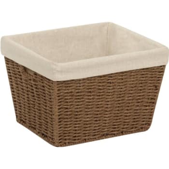 Image for Honey-Can-Do Parchment Cord Basket With Liner Brown 8h X 12w X 10"l from HD Supply