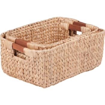 Image for Honey-Can-Do Woven Wood Handle Basket 4-3/4H x 9W x 13"L Package Of 3 from HD Supply