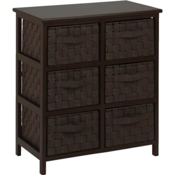 Image for Honey-Can-Do 6-Drawer Woven Strap Chest Espresso from HD Supply