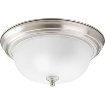 Image for Progress Lighting 13-1/4 Inch Melon Brushed Nickel Two-Light Flush Mount Fixture from HD Supply