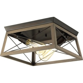 Image for Progress Lighting LED Briarwood Antique Bronze Two-Light Flush Mount Fixture from HD Supply