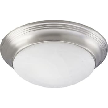 Image for Progress Lighting Brushed Nickel Two-Light Alabaster Glass Flush Mount Fixture from HD Supply