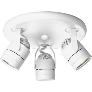 Progress Led Directional White Three Light Pinhole Back Wall Or