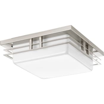 Image for Progress Lighting Helm Brushed Nickel One-Light Wall, Ceiling Flush Mount from HD Supply