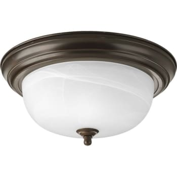 Image for Progress Lighting Melon Antique Bronze Two-Light Alabaster Flush Mount Fixture from HD Supply