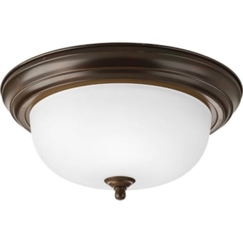 Image for Progress Lighting LED Melon Antique Bronze Two-Light Etched Flush Mount Fixture from HD Supply
