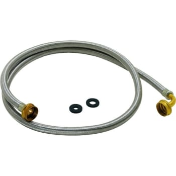 Image for 5’ Stainless Steel Wrapped Angle Washing Machine Hose With Black Pvc Core from HD Supply