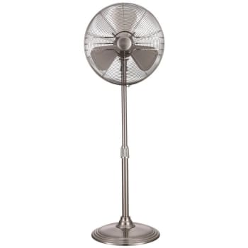 Image for Hunter Retro Brushed Nickel Pedestal Fan 16" from HD Supply