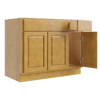 Image for Cnc Cabinetry Country Oak - Sink Base Cabinet, Right Drawers - 42w X 34.5h from HD Supply
