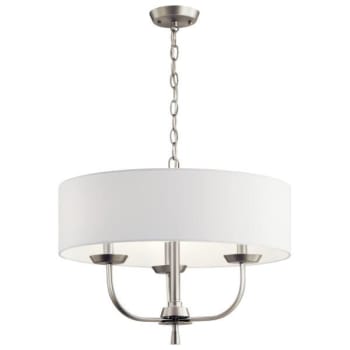 Image for Kichler® Kennewick 3-Light Indoor Chandelier (B. Nickel) (Fabric) from HD Supply