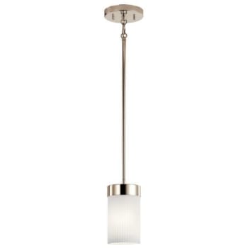 Image for Kichler® Ciona™ 4 Inch 1 Light Mini Pendant Round Ribbed Glass In Polished Nickel from HD Supply
