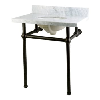 Image for Kingston Brass Templeton Carrara Marble Bathroom Sink, Bronze, 30Wx38Hx22"D from HD Supply