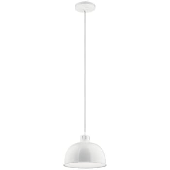 Image for Kichler® Zailey 9 In. 1-Light Dome Pendant Fixture (White) from HD Supply