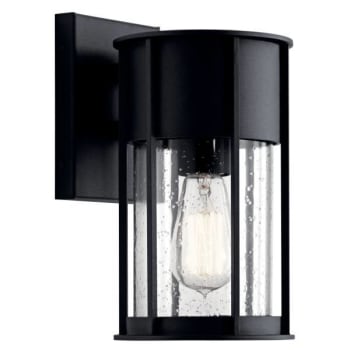 Image for Kichler® Camillo™ 11 Inch 1 Light Wall Light With Clear Seeded Glass In Black from HD Supply