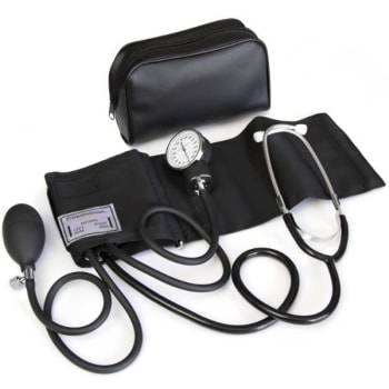 Image for Healthsmart Manual Home Blood Pressure Monitor, Standard Cuff/stethoscope, Black from HD Supply