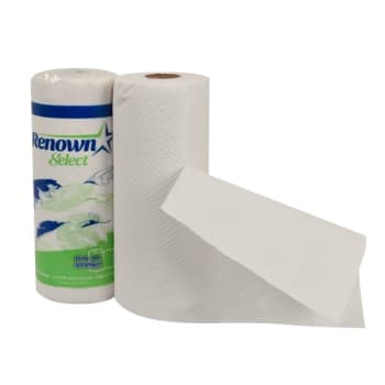 Renown White Perforated 2-Ply Paper Towel Roll, Case Of 30