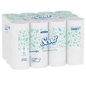 Scott® 2-Ply Standard Roll Coreless Toilet Paper, Case Of 35