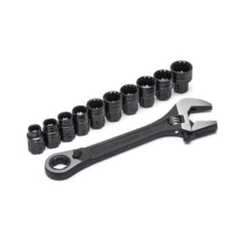 Image for Crescent 11 Piece Pass-Thru™ X6™ Black Oxide Adjustable Wrench/Spline Socket Set from HD Supply