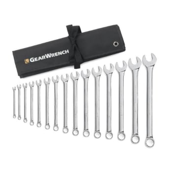 Image for Gearwrench 15 Piece 12 Point Long Pattern Combination Wrench Set With Tool Roll from HD Supply