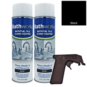 Image for Bathworks 16.5 Tub And Tile Refinishing Kit Spray Black, Package Of 3 from HD Supply