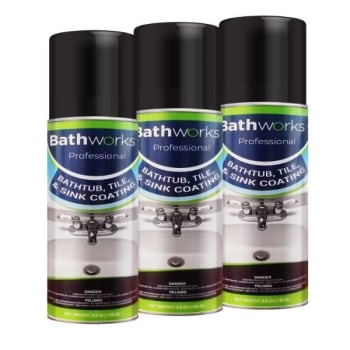Image for Bathworks 16.5 Tub And Tile Refinishing Kit Spray Black, Package Of 3 from HD Supply