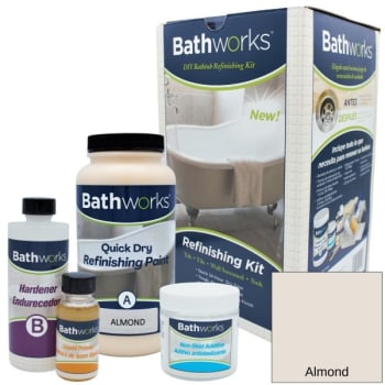 Bathworks Premium 22 Oz Quick Dry Refinish Kit With Slip Protection, Almond