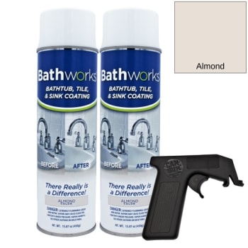Image for Bathworks 16.5 Tub And Tile Refinishing Kit Spray Almond, Package Of 3 from HD Supply