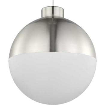 Image for Progress Lighting Globe Led 12 In. 1-Light Pendant Fixture (Brushed Nickel) from HD Supply
