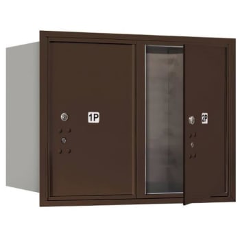Salsbury Industries Recessed Mount 4c Horizontal Mailbox, 6 Door Unit, Bronze