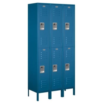 Salsbury Industries 12 Inch Wide Double Tier Metal Locker, 15 Inches Deep, Blue