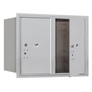 Image for Salsbury Industries Recessed Mounted 4c Horizontal Mailbox, 2 Pl6's, Aluminum from HD Supply
