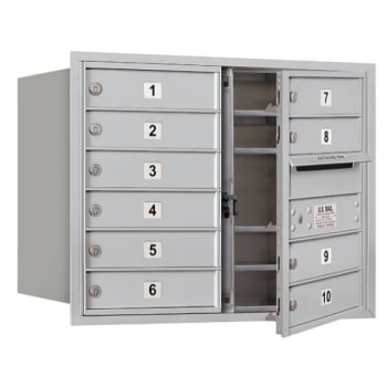 Image for Salsbury Industries Recess Mounted 4c Horizontal Mailbox, 10 Mb1 Doors, Aluminum from HD Supply