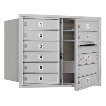 Image for Salsbury Industries Mounted 4c Horizontal Mailbox, Double, 9 Mb1 Doors, Aluminum from HD Supply
