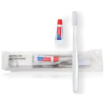 Image for World Amenities Dental Kit,sachet, White Toothbrush-5g Colgate, Case Of 288 from HD Supply