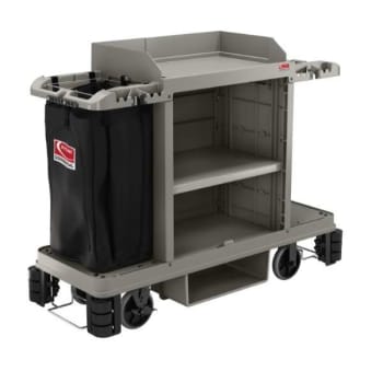 Image for Suncast Commercial Premium Housekeeping Cart Partially Pre-Assembled, Platinum from HD Supply