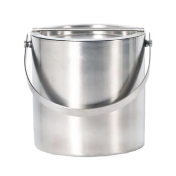 Image for Hapco 3 Qt Round Ice Bucket Double Metal Wall Brushed Chrome, Package Of 6 from HD Supply