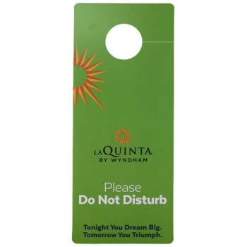 Image for La Quinta Hanging Do Not Disturb Sign, Case Of 100 from HD Supply