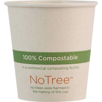 World Centric NoTree Paper Hot Cups, 4 oz, Natural, Case Of 1000