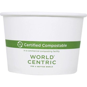 Image for World Centric Paper Bowls, 16 Oz, 4.4" Diameter X 3"h, White, Case Of 500 from HD Supply