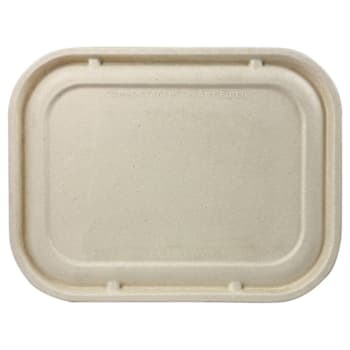 World Centric Fiber Lid For Fiber Container, 7.8x10.1x0.5, Natural, Case Of 400