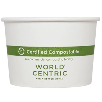 World Centric Paper Bowls, 8 Oz, 3.5" Diameter X 2.3"H, White, Case Of 1000