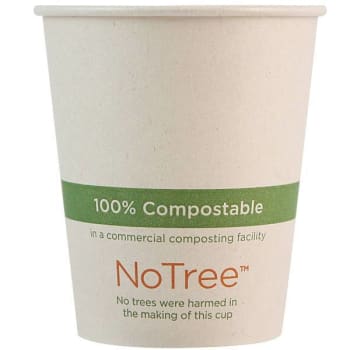 World Centric NoTree Paper Hot Cups, 6 oz, Natural, Case Of 1000