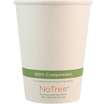 World Centric NoTree Paper Hot Cups, 12 oz, Natural, Case Of 1000