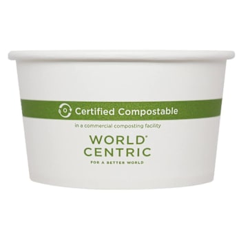 World Centric Paper Bowls, 12 Oz, 4.5" Diameter X 2.5"H,  White, Case Of 500