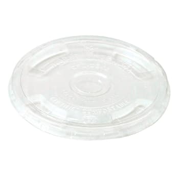 World Centric Ingeo Pla Clear Cold Cup Flat Lid,9 Oz To 24 Oz Cups, Case Of 1000